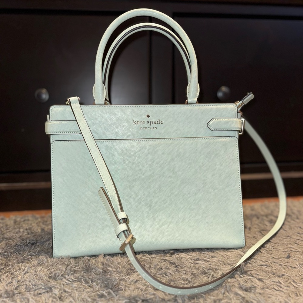 Kate Spade Mint Green Large Satchel Purse - Picture 1 of 6